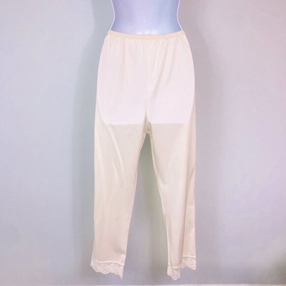 Vintage Komar Womens S Slip Pants Undergarment Ivory Nylon Lace - Picture 6 of 10